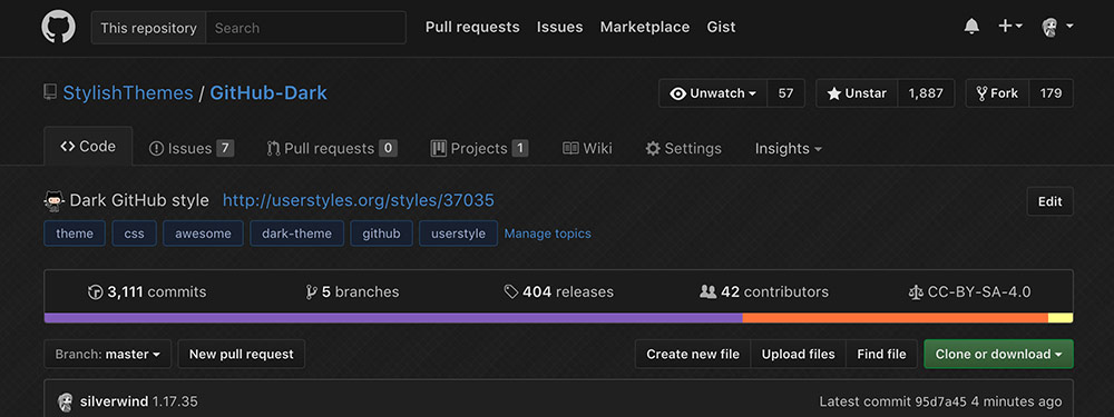 Un dark theme pour GitHub